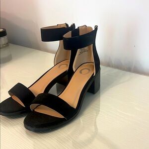 Elegant Black Ankle Strap Heels